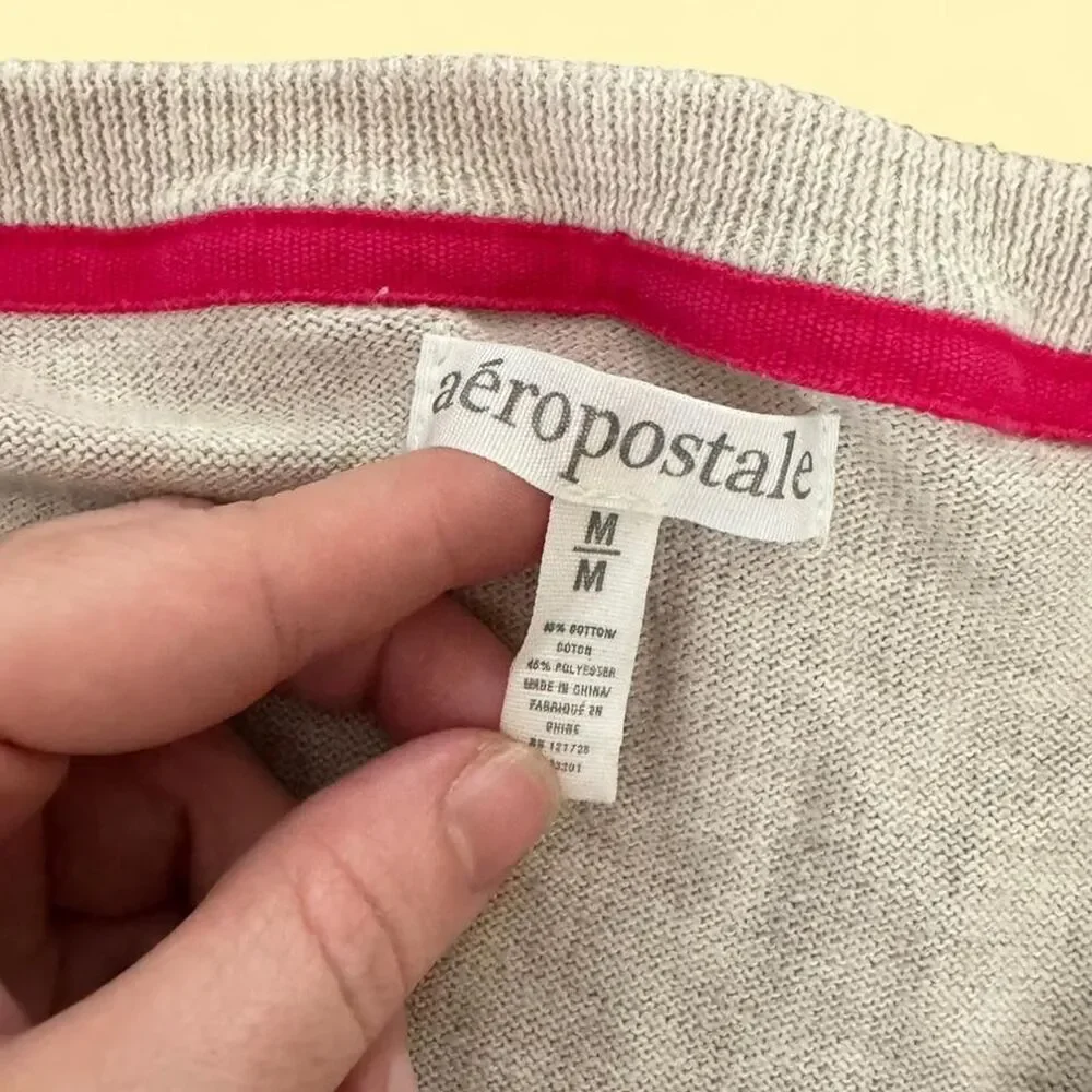 Aeropostale Women's Cream Cardigan